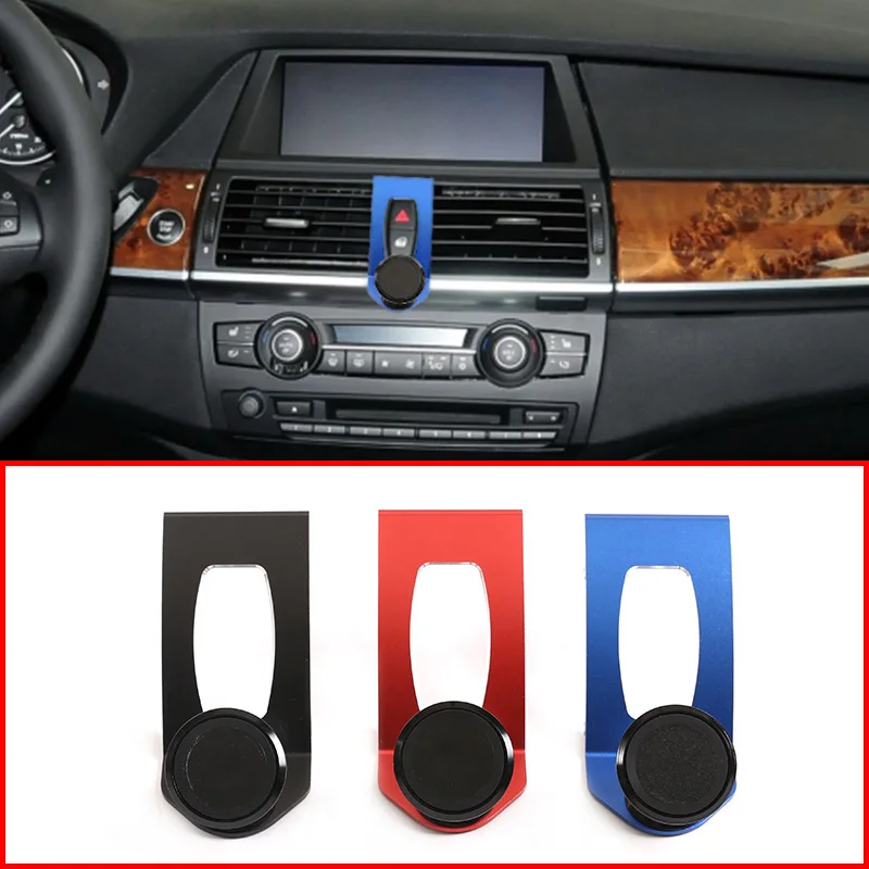 Black 3 Colours Alumium Alloy Mobile Phone Holder Trim For X5 E70 2007-2013 X6 E71 2008-2014 Car Accessories
