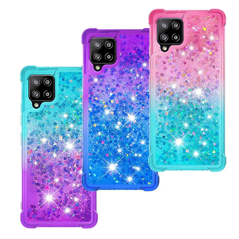 

For Samsung A42 5G Case Fashion Glitter Gradient Quicksand Protection Shockproof Back Cover For Samsung A42 5G Airbag Phone Case