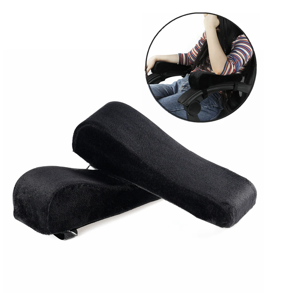 2 Pcs Memory Foam Chair Armrest Pad Comfy Office Chair Arm Rest Cover Elbows 
