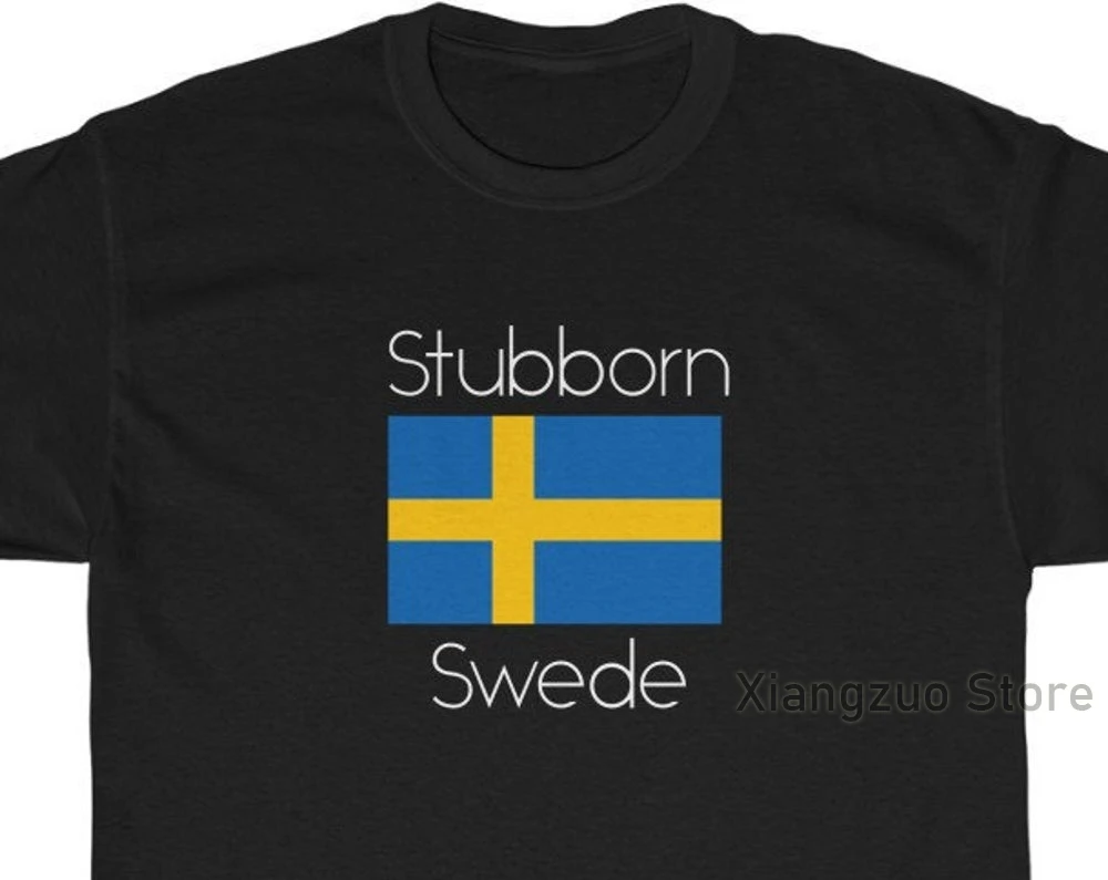 Смешная шведская футболка Stubborn Swede с флагом | Женская одежда