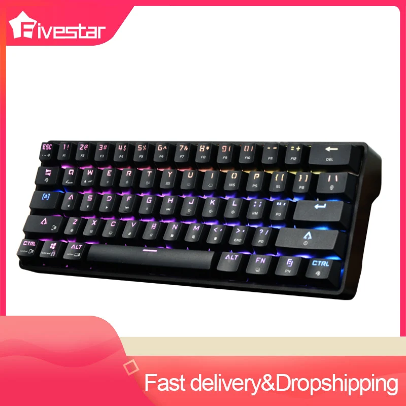 Беспроводная клавиатура с защитой от фиктивных нажатий RGB/ Mix светодиодная