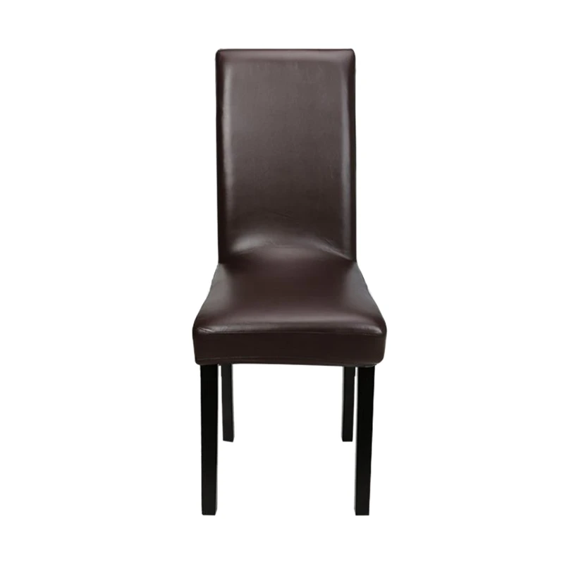 Dining Chair Covers, Solid Pu Leather Waterproof and Oilproof Stretch Dining Chair Cover Slipcover for Home Decorative