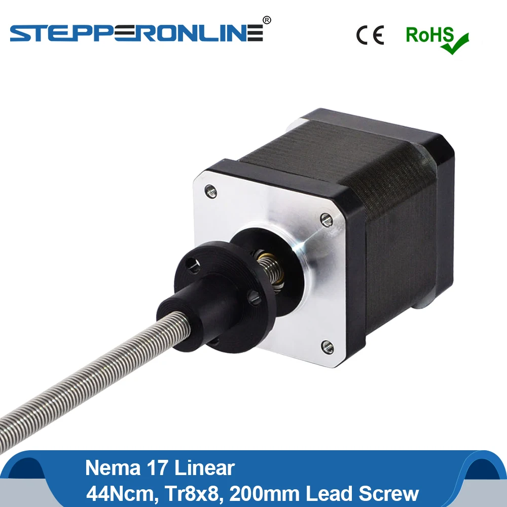 

Tr8x8 Nema17 External Linear Stepper Motor 48mm Stack Nema 17 Linear Actuator 1.68A 4-lead with Lead Screw 200mm for 3D Printer