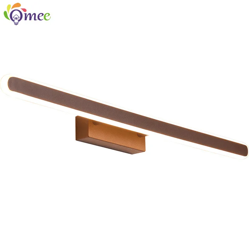 Modern Led Mirror Lights Lamp for Mirror Bathroom Wall Lamps Sconce Length 40cm 800mm Brown Color Finishes Home Hotel Lighting