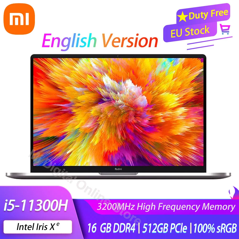 2021 nuevo Xiaomi RedmiBook Pro 15 portátil Intel Core i5-11300H 16GB DDR4 512GB SSD portátil de 15,6 pulgadas 3,2 K FHD pantalla ganar 10 PC