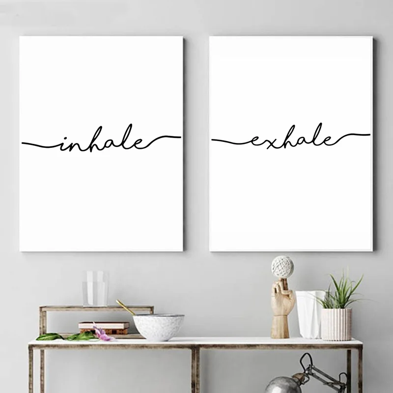 Скандинавский холст картина выдох постеры минималистичные принты современная