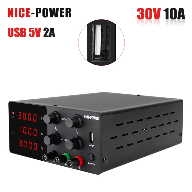 Nice-Power adjustable power supply 30V 10A laboratory power supply DC voltage regulator 220 v 110v bench source digital source