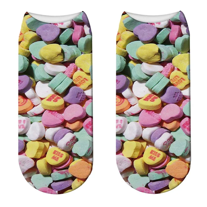 Новый 3D принт светлый цвет повседневные хлопковые носки для приготовления