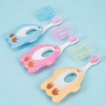 

Cartoon Animal kids Soft Toothbrush with Soft Slim Tip Bristle Brush for Kids Oral Care with Anti-slip Handle