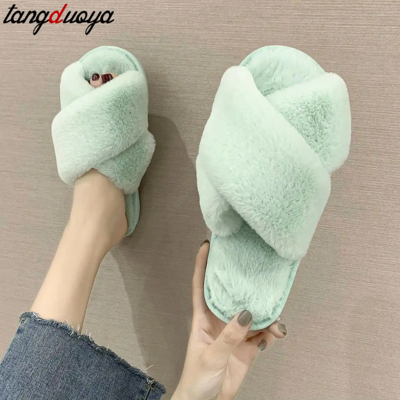 fluffy warm slippers