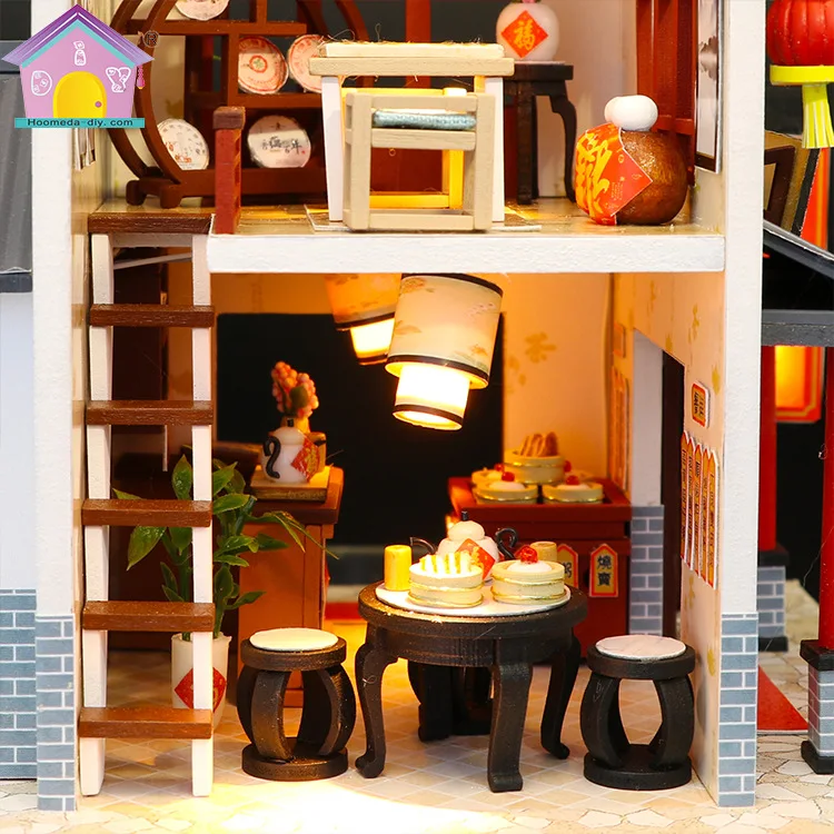 Hoomeda-diy DIY хижина Дракон ИНН Ретро Китайский стиль лофт деревянный ручной работы собранная модель креативный подарок для мальчика
