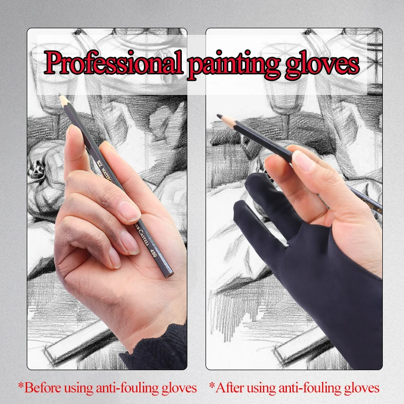 Anti Fouling 2 Fein Drawing Thumb Gloves For Fashion Artist Graphics Ideal  For Both Left And Right Hand Black From Bailu11, $13.6