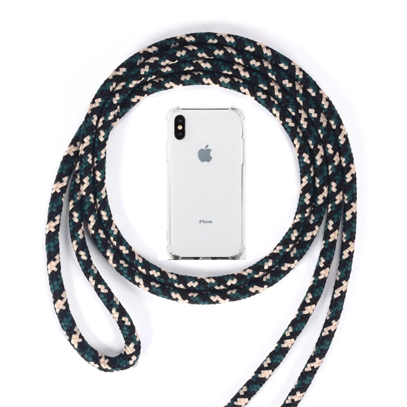 GBGB Moskado ремешок шнур цепь Прозрачный чехол для телефона для iPhone 11 Pro X XR XS Max 7 8 6 6s Plus 5 5S SE переноска ожерелье ремешок задняя крышка - Цвет: GBGB