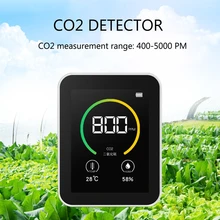 Monitor inteligente 400-5000 ppm da qualidade do ar do verificador do ar de tft da tela colorida do índice da concentração do gás do sensor do detector do co2 do medidor do co2