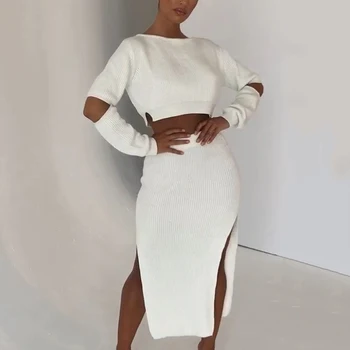 

Spring and summer fashion women's clothing casual sexy irregular sides split elegant elegance suit skirt