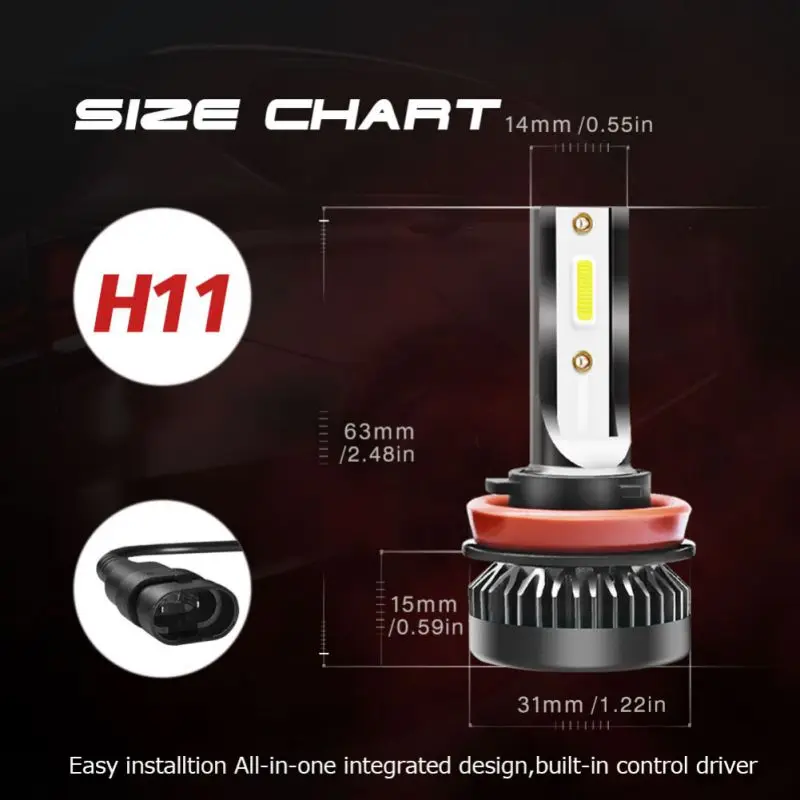 2 шт. TXVS08 G2 для автомобильных фар Светодиодный 8000LM для G2 H4-H/L/h7/9005/hb3 9006/HB4 H8/H912 H4-H/L - Испускаемый цвет: E