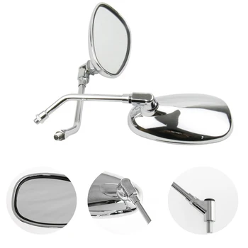 

1 Pair Motorcycle Side Clear E Bike Rearview Mirrors Adjustable Angle Accessories Universal Screw Mount Scooter Anti Glare Racer