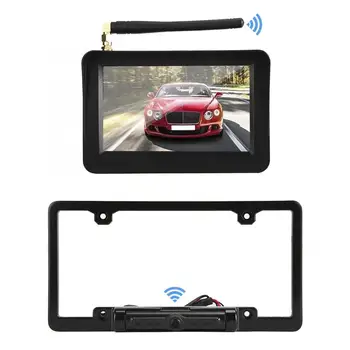 

5in 2.4G Wireless Digital Car Monitor HD License Plate Frame Rear View Camera IP68 Waterproof NTSC System Backup Monitor
