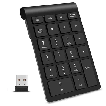 

Wireless Numeric Keyboard, Portable Ultra-Thin Mini USB 2.4GHz 22-Key Financial Accounting Numeric Keyboard,