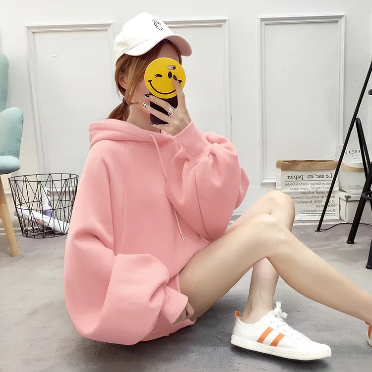Kpop Blackpink Lisa Новые Осенние теплые толстовки женские корейские уличные бархатные толстовки с капюшоном женские однотонные Топы