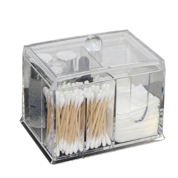 

Transparent Cotton swab box Clear Acrylic Organizer Holder Makeup Pads Storage Box Desktop Organizer Jewelry Case for Cosmetics