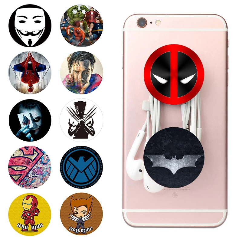 

Round Popsoket Marvel попсокет Phone Stand Popsocet Support Flexible Finger Ring Holder Pipsocket Grip Pocket Socket For iPhone