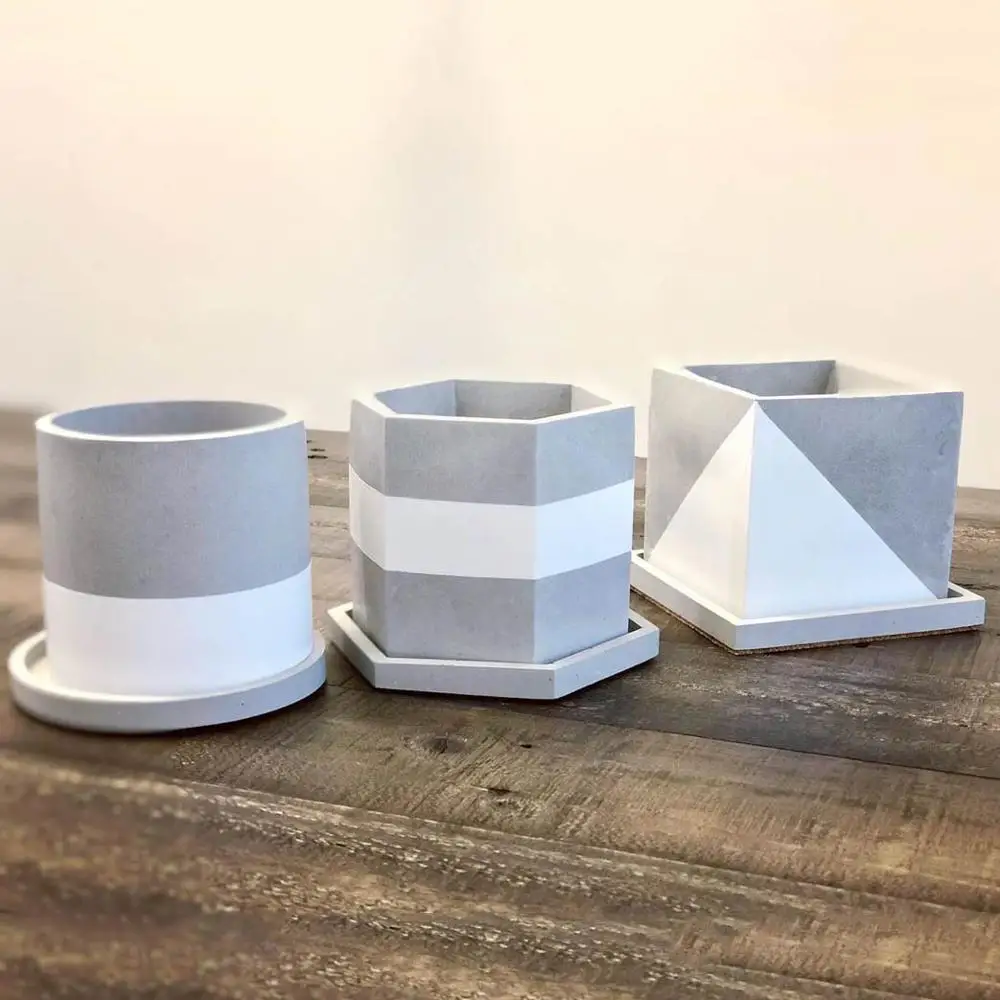 Concrete Terrazzo Pot Molds Silicone Planter Molds Reusable Silicone Pen Holder