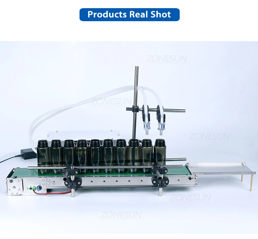 ZONESUN ZS-DPYT200 5-500ml 2 Nozzles Diaphragm Pump Liquid Filling Machine