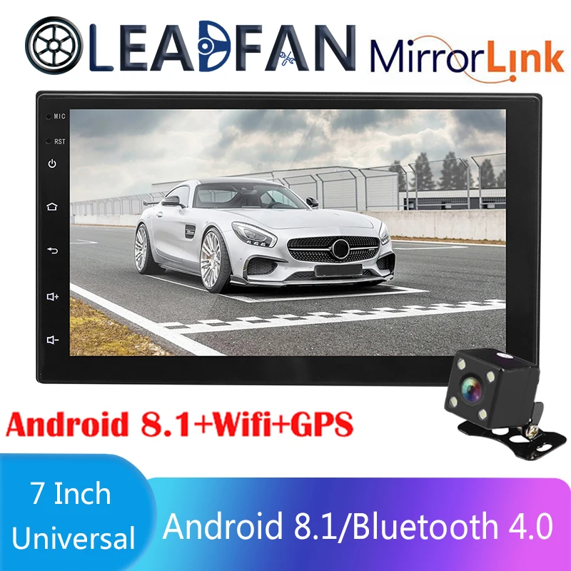 Leadfan 2din 7&quotHD car radio Android 8.1 Car Multimedia Player GPS navi WIFI ISO Mirrorlink 2Din for Universal stereo | Автомобили и