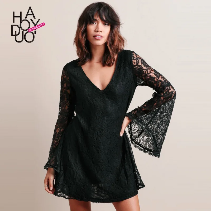 Платье С Кружевными Расклешенными Рукавами Купить