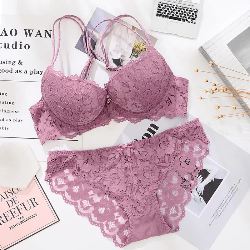 сексуальный пуш ап Комплект Бюстгальтеров Бренд Глубокий V Толстый Хлопок