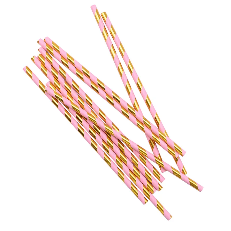 25pcs straws pink Первый с днем рождения одноразовый набор посуды розовый синий тарелка соломинки салфетки чашка для детского душа 1 год День Рождения Декор - Цвет: 25pcs straws pink