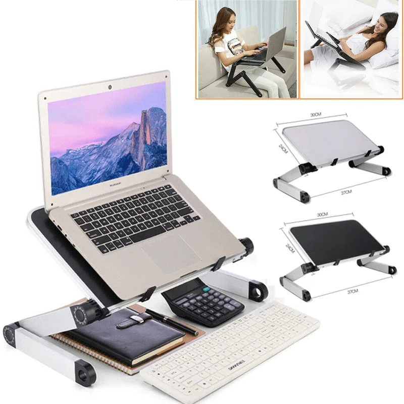 

Adjustable Portable Folding Laptop Desk Computer Table Stand Tray For Bed Sofa