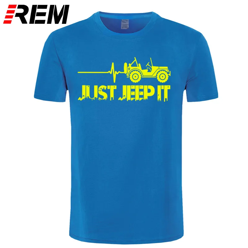 blue yellow Футболка с принтом «Just Jeeps It Heartbeat», новая модная летняя футболка с круглым вырезом и надписью «Sunlight» - Цвет: blue yellow