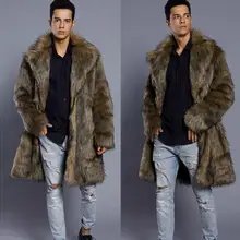 Осенняя Длинная кожаная куртка из искусственной норки, Мужская зимняя утолщенная теплая меховая кожаная куртка, мужские тонкие куртки, jaqueta de couro B28