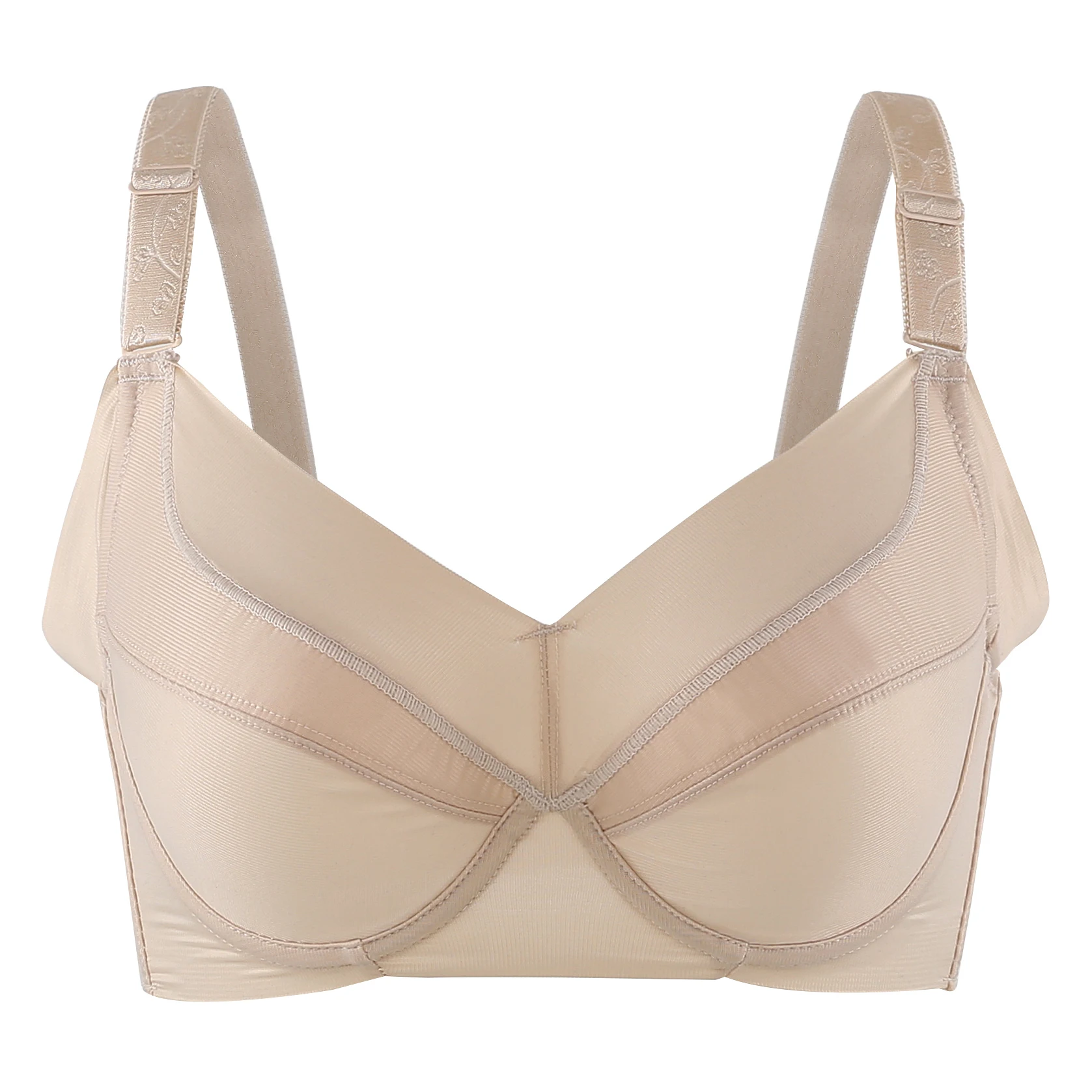 

Women's Comfortable Smooth Seamless Bra Full Coverage Big Size Silky Underwired Ultra-thin Bra 34~44 B C D E