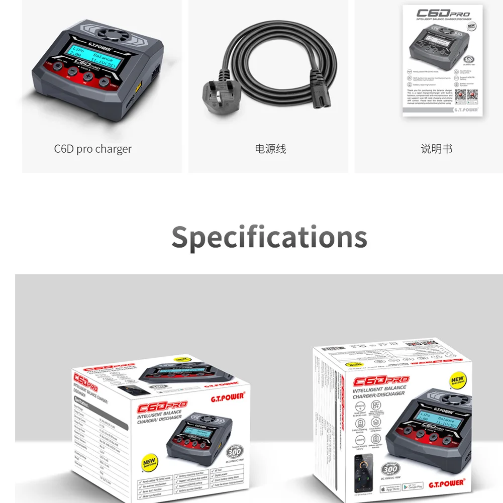 GT.POWER IMAX C6D PRO Chargeur LiPo 300W 12A pour Drone RC