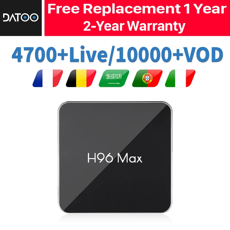 

IPTV France Smart TV Box H96Max X2 S902 Andorid 8.1 IPTV Subscription 1 Year DATOO IPTV Arabic France Belgium Spain Italy IP TV