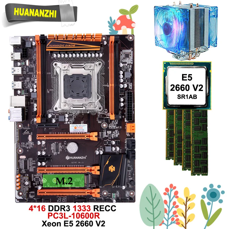 ^*Best Offers Discount mobo with CPU RAM HUANANZHI deluxe X79 gaming motherboard with M.2 slot CPU Xeon E5 2660 V2 with cooler RAM 64G(4*16G) ^*Best Offers Discount mobo with CPU RAM HUANANZHI deluxe X79 gaming motherboard with M.2 slot CPU Xeon E5 2660 V2 with cooler RAM 64G(4*16G)