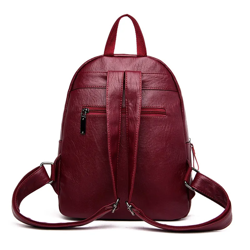 Casual Black PU Leather Female Backpack Women Back Pack Large Capacity College Travel Bag for Girls Leisure Ladies Shoulder Bags Casual Black PU Leather Female Backpack Women Back Pack Large Capacity College Travel Bag for Girls Leisure Ladies Shoulder Bags