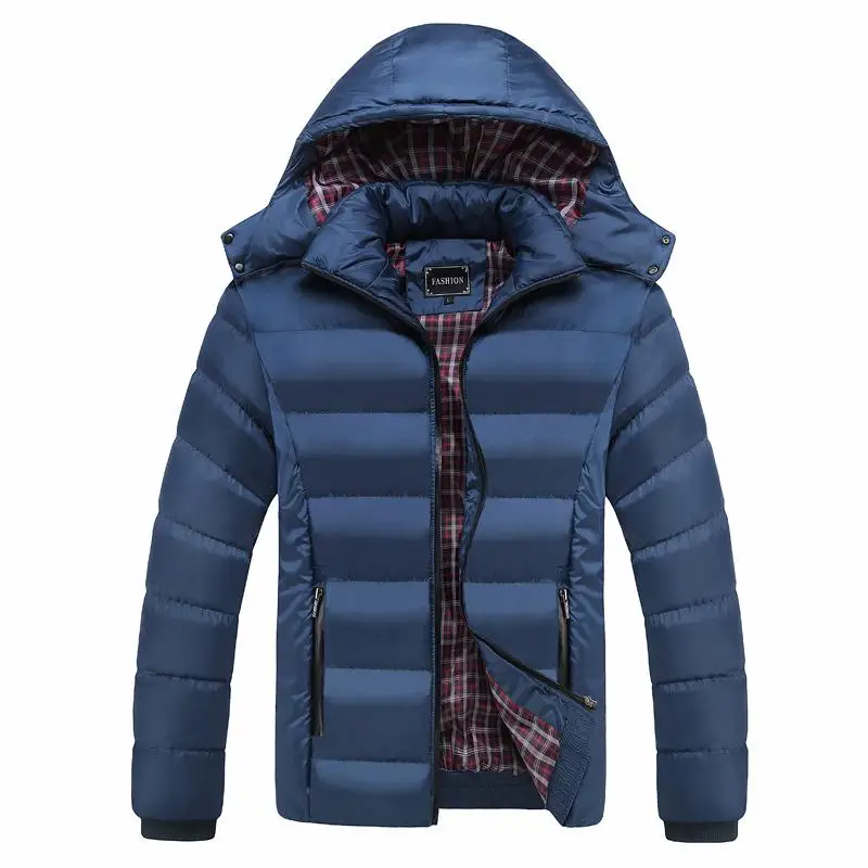 Зимняя теплая одноцветная плотная зимняя верхняя одежда для мужчин, пуховик с длинным рукавом, куртка нормальной длины, большие размеры 3XL 4XL 5XL 6XL - Цвет: StyleA 2