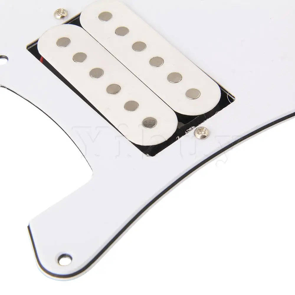 Yibuy белая Проводная пластина с 11 отверстиями HH humbucks для электрогитары|pickguard hh|loaded