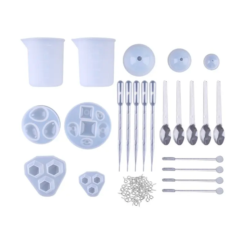 Epoxy Uv Resin Casting Crafts Mold Set Silicone Diy Making Jewelry Epoxy Uv Resin Casting Crafts Mold Set
