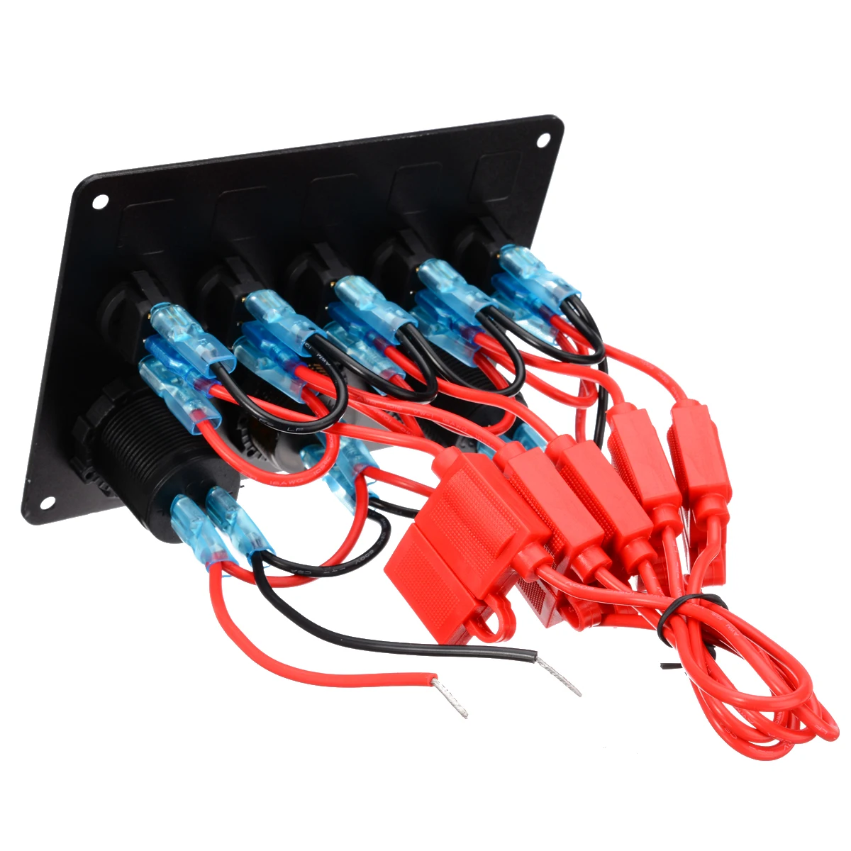  5 Gang Boat Switch Panel 12V Dual USB Socket 4.2A disyuntor interruptor de palanca Control LED volt