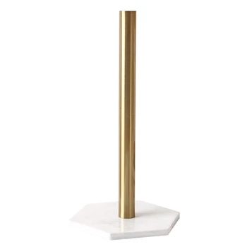 

Nordic Retro Style Natural Marble Texture Gold-Plated Kitchen Paper Towel Holder Roll Holder Ceramics Desktop Jewelry Storage Sh