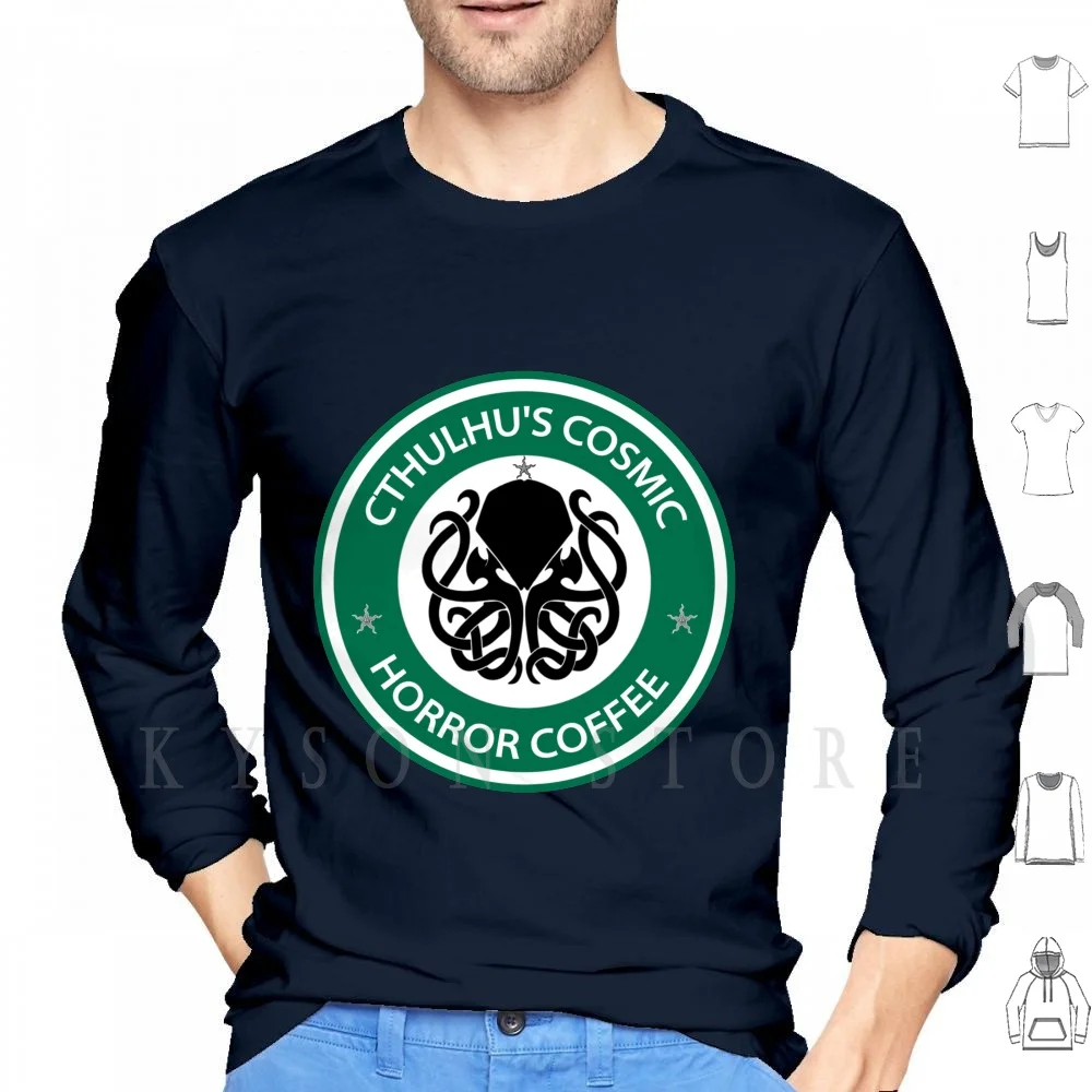 Кофе Cthulhu с космическим ужасом. Толстовка длинным рукавом Hp ужас космический кофе