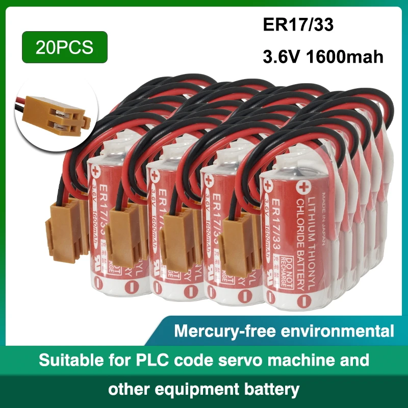 20 шт. ER17/33 2/3A 3 6 В 1600 мАч литиевая батарея с 2 отверстиями (ER17/33) 3G2A9-BAT08 | Электроника