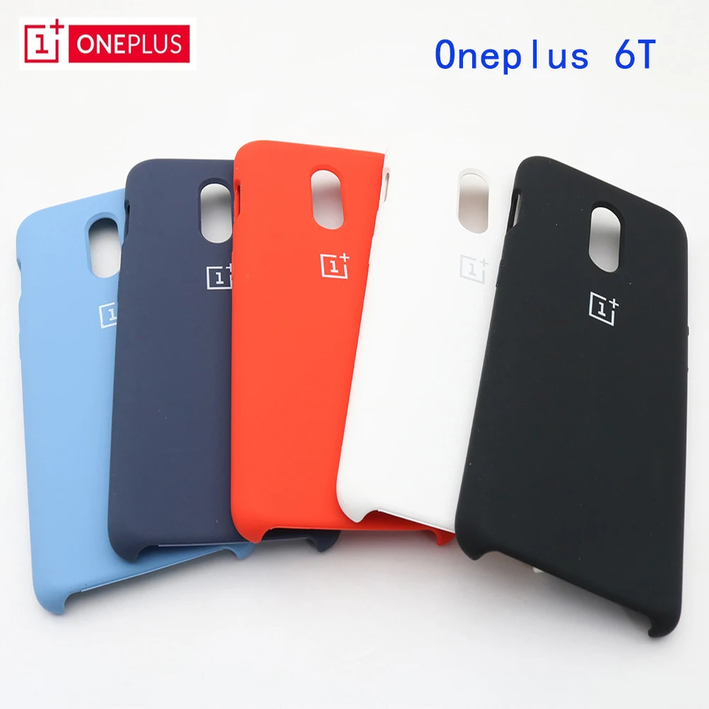 

Original Oneplus 6T Liquid Silicone Case Silky Soft-Touch Finish Back Protective Cover For Oneplus 1+6T Phone