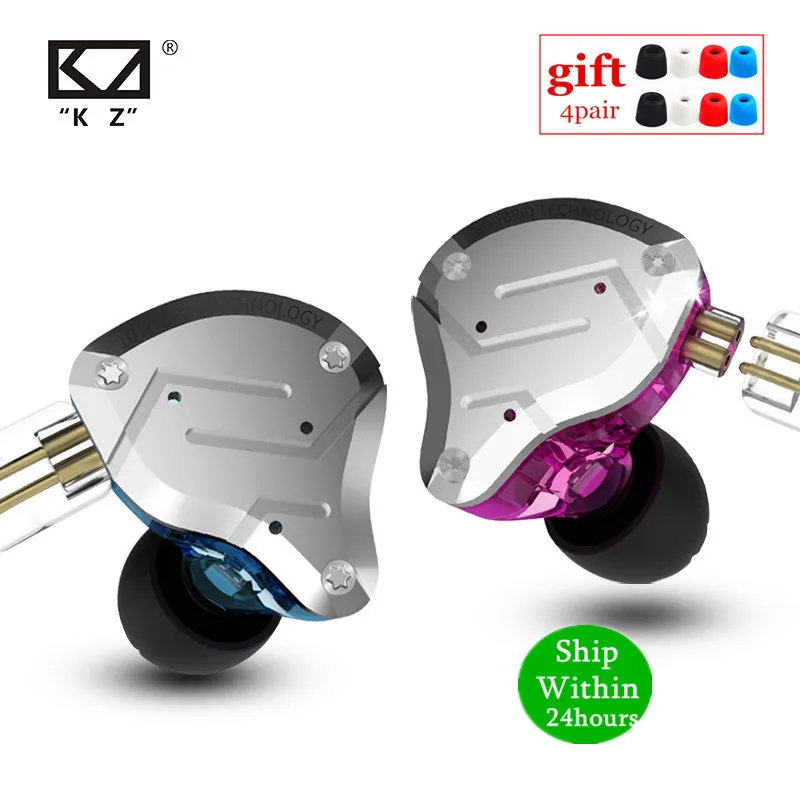 KZ ZS10 PRO 4BA + 1DD HIFI металлическая гарнитура гибридные наушники в ухо спортивные