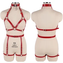 Кожаный ремень, комплект с бюстгальтером для Для женщин в стиле панк уплотнительное кольцо подвязки женские туфли в стиле «готик-регулировка размера плюс, сексуальное нижнее белье, Косплэй рейв